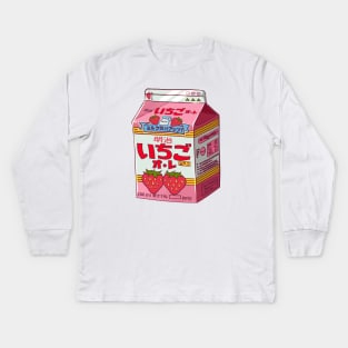 Strawberry milk print Kids Long Sleeve T-Shirt